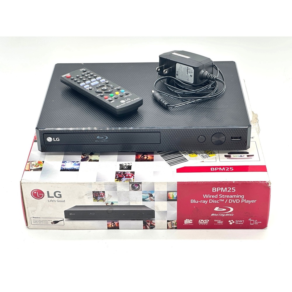 LG BPM25 Wired Streaming Blu-ray DVD Player Black 1080p HDMI USB Remote Box